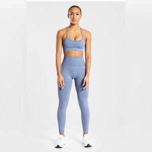 AYBL Empower Seamless Sports Bra & Leggings Set in Blue Mark -Size: S -Like New!